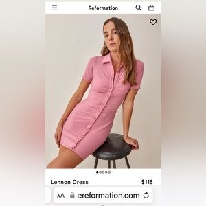 The Reformation Lennon dress, color: Ladies Room, size M
